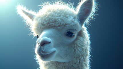 Obraz premium Realistic Alpaca Portrait with Soft Lighting