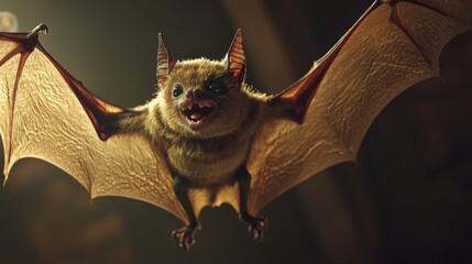 Obraz premium Realistic Bat in Dramatic Lighting