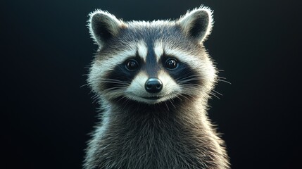 Fototapeta premium Realistic Raccoon Portrait with Beautiful Features