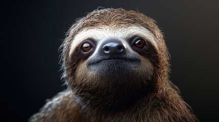 Fototapeta premium Realistic Sloth Portrait with Soft Light Highlights