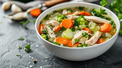 Homemade Chicken Soup Close-Up
