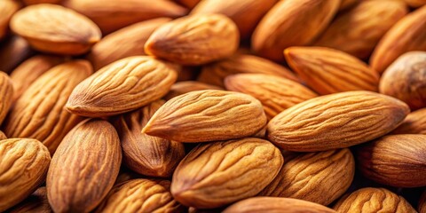 Fototapeta premium Refined Simplicity: Macro Photography of Almonds on Display for Healthy Snacking