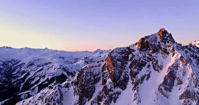  Aerial drone footage in the French Alps from Valmorel, in winter. Filmed with the Inspire 2 4K ProRes 422HQ