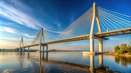 Obraz premium Partially finished cable stayed bridge