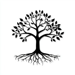 Fototapeta premium Tree of life logo design inspiration - Abstract tree logo design with roots