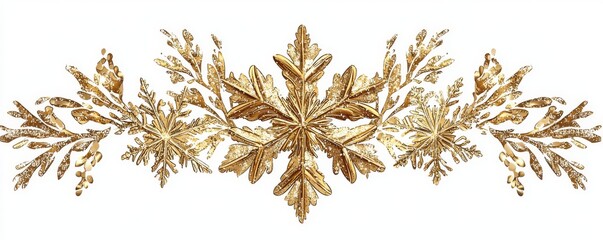 Modern illustration of snowflakes and stars isolated on white background