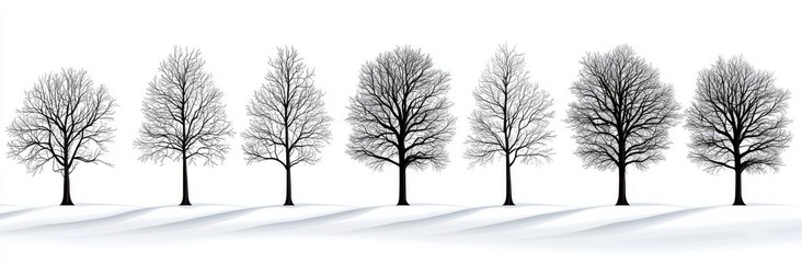 The silhouette of natural trees is realistic. (Modern illustration). AI10