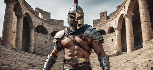 ancient warrior in armor