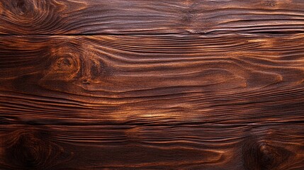 Dark Brown Wooden Texture, Realistic Woodgrain, Rustic Plank Surface, Horizontal Lines, Warm Rich Tones, Ideal for Copyspace, Minimalistic Background, Interior Design Material

