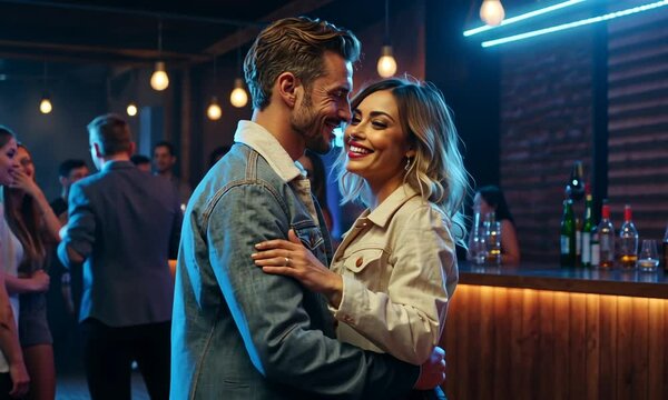 couple dancing in nightclub