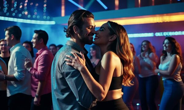 couple dancing in the nightclub