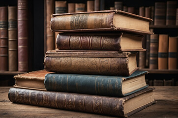 antique books on the table, antique books.