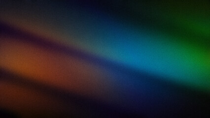 Multicolored abstract gradient with transitions of green, blue, purple, and orange hues, enhanced by a grainy texture. Ideal for vibrant digital backgrounds, wallpapers, and creative designs