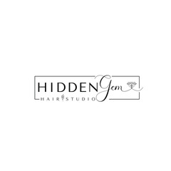 Hidden Gem hair studio skincare logo design