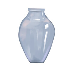The vase light blue color in a picturesque style, element from the set magic library, for printing and web design
