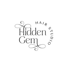 Fototapeta premium Hidden Gem hair studio skincare logo design