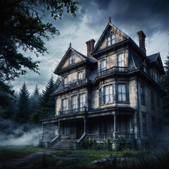 haunted house in the woods