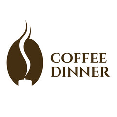 coffee dinner flat minimalist logo design