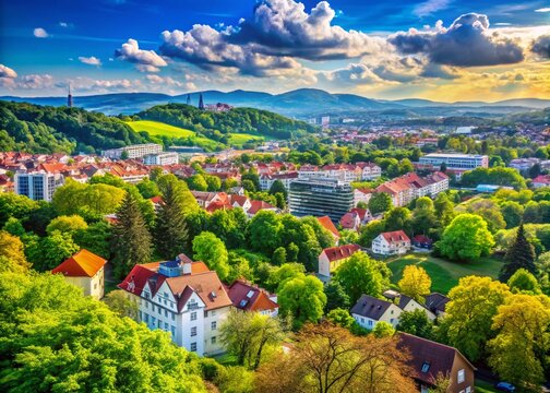 Scenic View of Wiener Hausberge with Alterlaa and Liesing Residential Areas, Perfect for Nature and Urban Landscape