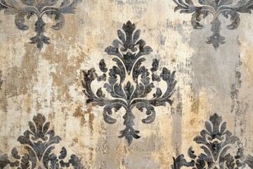 rustic chic pattern, latest farmhouse design features textured abstract pattern with intricate motifs in warm beige and cool gray accents