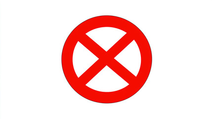 Obraz premium Red Circle with Diagonal Cross Stop Sign Prohibition Symbol