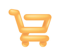 shopping cart golden color icon