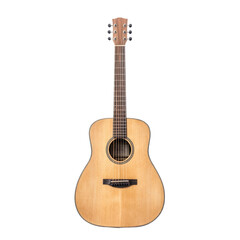 Obraz premium Acoustic guitar on a black background