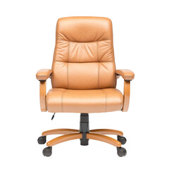 Fototapeta premium Elegant leather office chair on a dark background