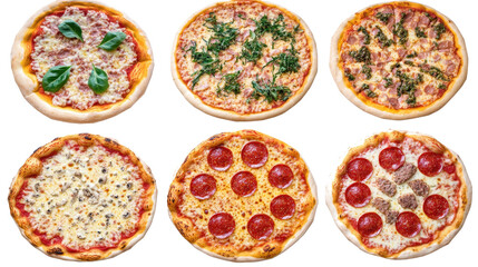 Classic Italian Pizzas With Assorted Toppings Generative AI