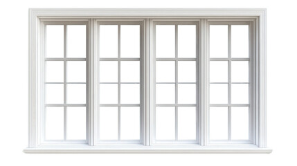 Fototapeta premium Multi-Panel Window Frame Isolated on Transparent Background