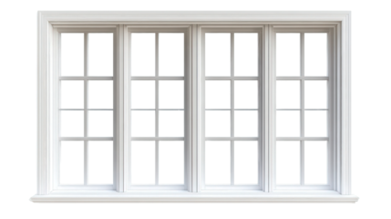 Multi-Panel Window Frame Isolated on Transparent Background
