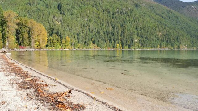 Chilliwack Lake located in the Chilliwack Lake Provincial Park during a fall season in Chilliwack, British Columbia, Canada