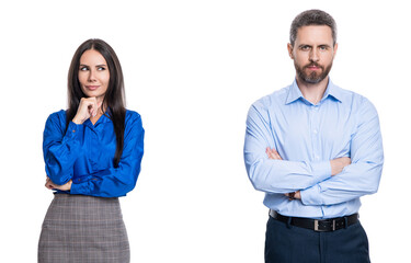 businesspeople working on business project. collaborating on a new business project. businesspeople isolated on white. businesspeople together while having a meeting in the office. office colleague