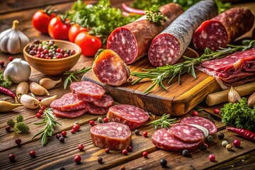 Stored Cold Meat Display in Rustic Setting - Freshness and Quality Showcase