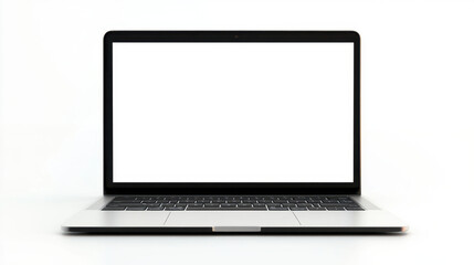 Laptop with Blank Screen in Minimalist Setting
