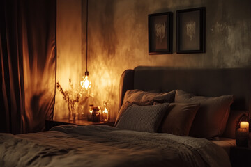 Photorealistic, modern living room interior with Scandinavian design