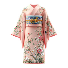 Elegant Japanese Kimono with Floral Design