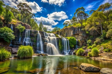 Stunning Belconnen Waterfall Panoramic View - Nature's Serenity and Beauty