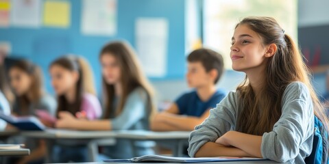 Classroom with Students Engaged in Learning