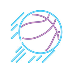 basketball balloon sport neon lighs icon
