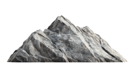 A realistic 3D rendering of a rocky mountain range with sharp peaks and rugged textures, ideal for nature and landscape themes.