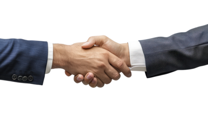 Close-up of two businesspeople shaking hands, symbolizing partnership and agreement in a professional setting. Business collaboration concept.