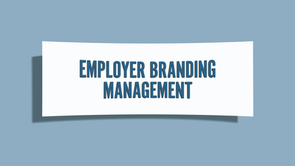 Employer Branding Management. A card isolated on blue background.