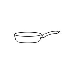 Frying pan line icon. Kitchen utensils pan outline. Kitchen utensils for frying food vector. Pan vector. Roasting vector icon.