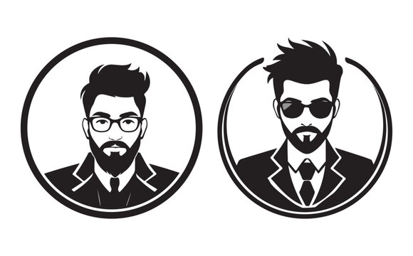 Hipster and Trendy Gentleman Icons for Digital Use