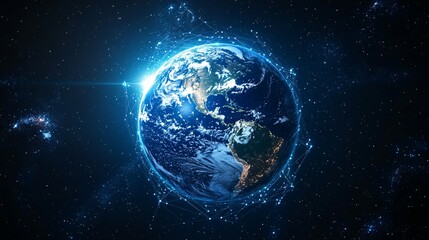 Earth Surrounded by a Network of Light and Stars