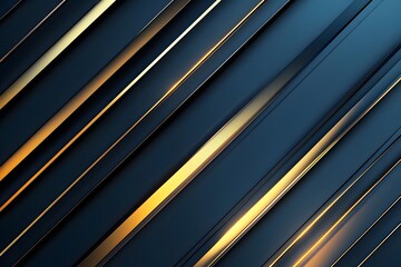 Obraz premium Abstract Diagonal Lines with Golden Accents on Dark Blue Background