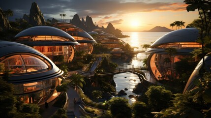Futuristic Island Village