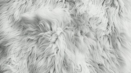White Fur Texture with a Smooth, Wavy Pattern