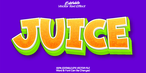 Juice Vector Text Effect Editable Alphabet Purple  Drink Fruit Coctail Tropical